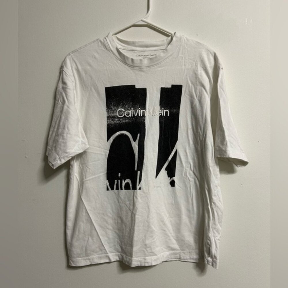 Calvin Klein White Oversized Graphic Tee
